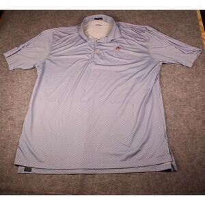 Turtleson Mens XXL Blue Micro Dot Golf Polo American Flag Patriotic Jet Logo